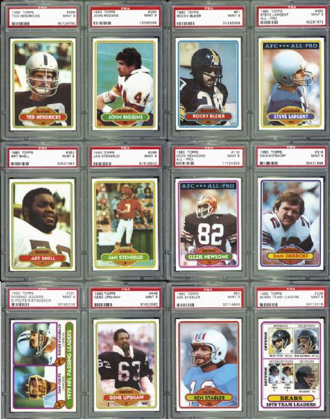 1980 Topps Football Group of 310 Cards All PSA 9 MINT with Stars and HOFers