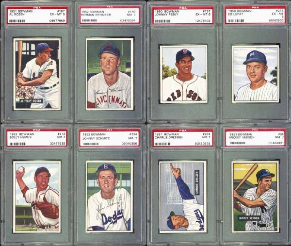 1950-52 Bowman Collection of 112 PSA Graded Cards