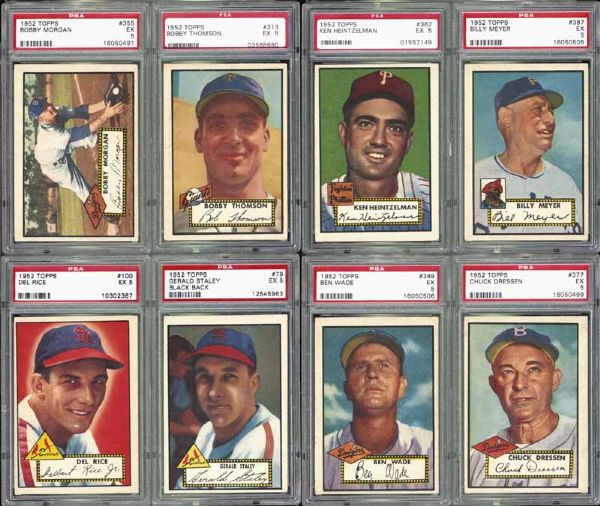 1952 Topps Group of 135 Cards All PSA 5 with  17 High Numbers