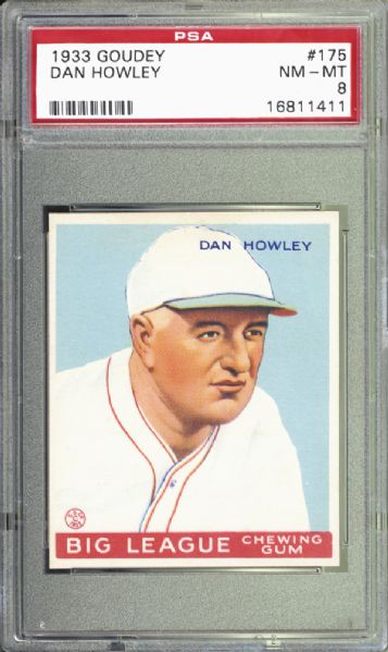 1933 Goudey #175 Dan Howley PSA 8 NM/MT