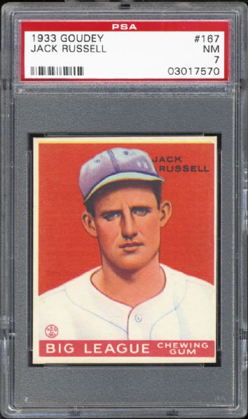 1933 Goudey #167 Jack Russell PSA 7 NM