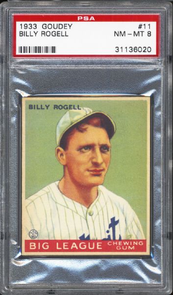 1933 Goudey #11 Billy Rogell PSA 8 NM/MT