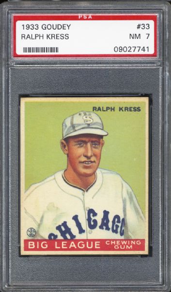 1933 Goudey #33 Ralph Kress PSA 7 NM