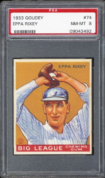 1933 Goudey #74 Eppa Rixey PSA 8 NM/MT