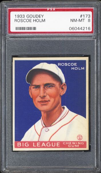 1933 Goudey #173 Roscoe Holm PSA 8 NM/MT