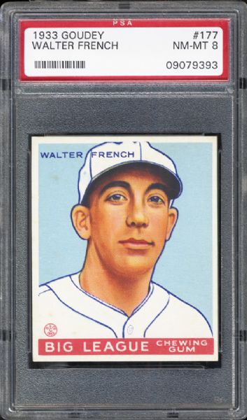 1933 Goudey #177 Walter French PSA 8 NM/MT