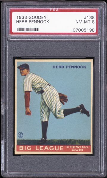 1933 Goudey #138 Herb Pennock PSA 8 NM/MT