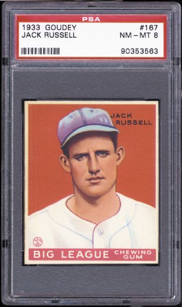 1933 Goudey #167 Jack Russell PSA 8 NM/MT