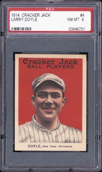 1914 Cracker Jack #4 Larry Doyle PSA 8 NM/MT