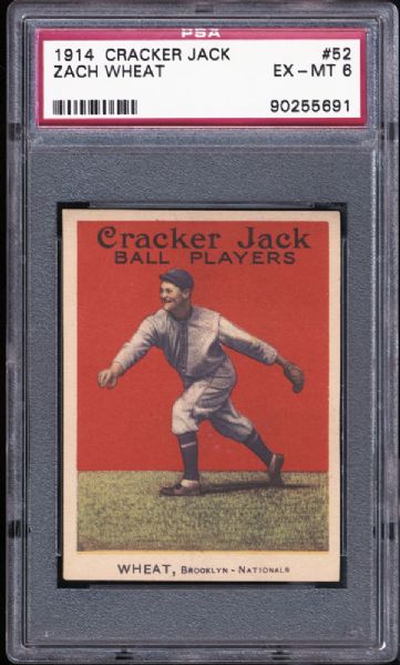 1914 Cracker Jack #52 Zack Wheat PSA 6 EX/MT