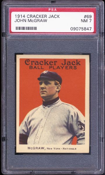1914 Cracker Jack #69 John McGraw PSA 7 NM