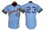 1981 Ted Simmons Milwaukee Brewers Game-Used Road Jersey