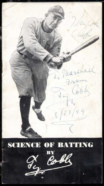 Ty Cobb Autographed  Hillerich & Bradsby Science Of Hitting Booklet