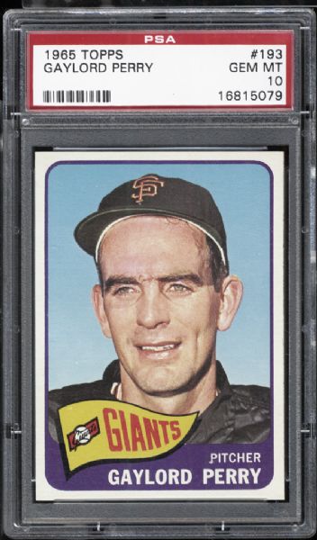 1965 Topps #193 Gaylord Perry PSA 10 GEM MINT