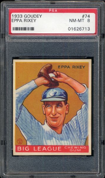 1933 Goudey #74 Eppa Rixey PSA 8 NM/MT