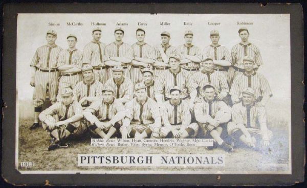 Exceedingly Scarce 1913 T200 Fatima Premium Pittsburgh Nationals Team Cabinet Featuring Honus Wagner