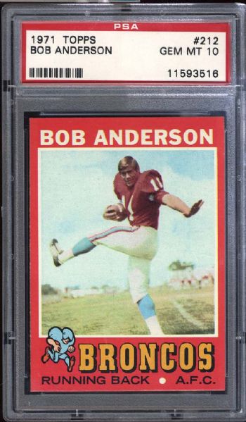 1971 Topps #212 Bob Anderson PSA 10 GEM MINT