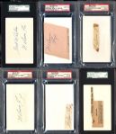 Group of 6 Nellie Fox Cut Signatures PSA/DNA and JSA