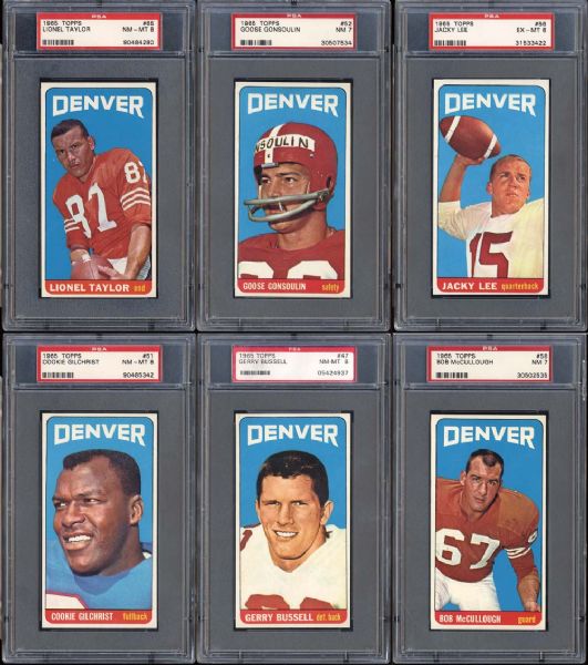 1965 Topps Football Denver Broncos Group of (40) All PSA Graded