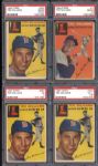 1954 Topps Ted Williams Group of (4) All PSA Graded