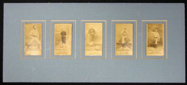 1887 N172 Old Judge Display Group of (5) Featuring HOFer "Smiling" Mickey Welch and Billy Sunday