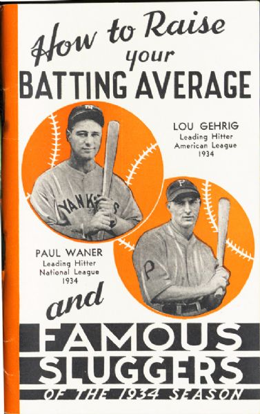1934 Louisville Slugger Famous Sluggers Booklet Featuring Lou Gehrig with Original Envelope