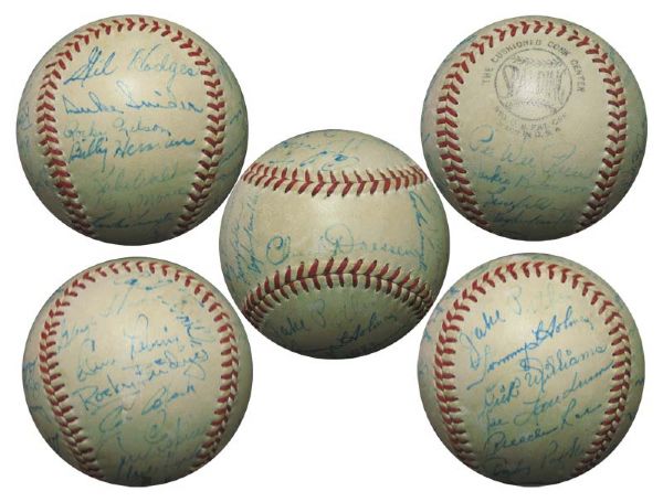 1952 National League Champion Brooklyn Dodgers Team Signed Baseball with 25 Signatures Including 5 Hall of Famers LOA JSA