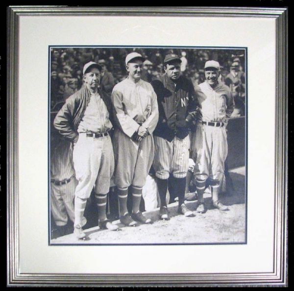 Incredible Oversized Original Photograph Featuring Babe Ruth, Ty Cobb, Eddie Collins and Tris Speaker