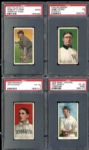 1911 T206 Group of 4 PSA Graded Cards