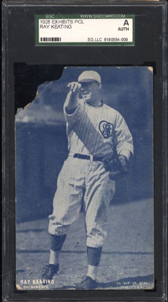 1928 Exhibits PCL Ray Keating SGC AUTHENTIC