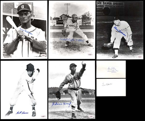 Negro League Autographed Collection of (7) Items All JSA 