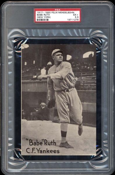 1917-1920 M101-6 Felix Mendelsohn Sporting News Supplements Babe Ruth PSA 5.5 EX+ Highest Graded First Yankees Card
