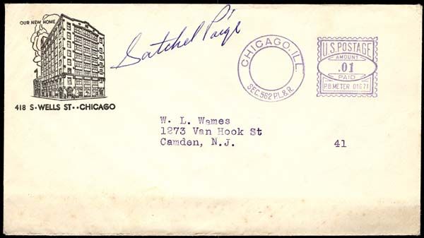 Satchell Paige Signed Envelope with LOA from JSA