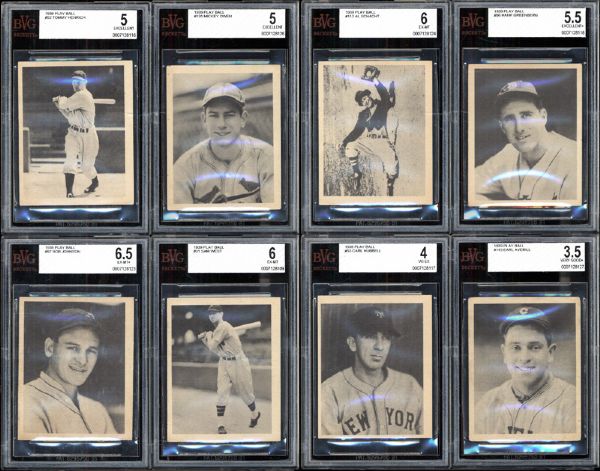 1939 Play Ball Group of 20 BVG Graded Cards with HOFers