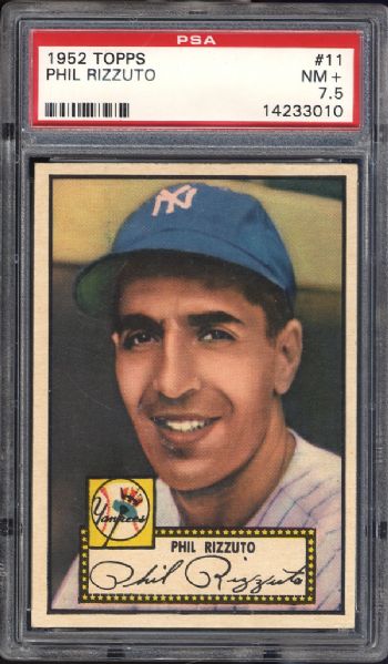 1952 Topps #11 Phil Rizzuto Red Back PSA 7.5 NM+