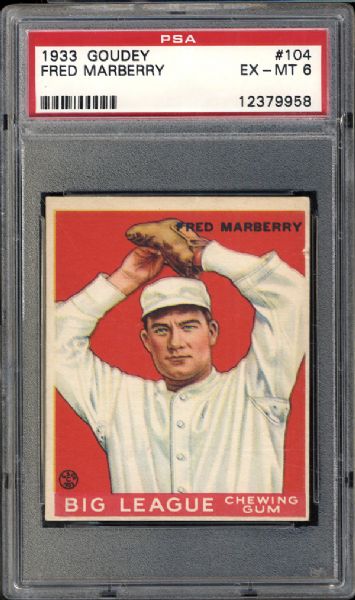 1933 Goudey #104 Fred Marberry PSA 6 EX/MT