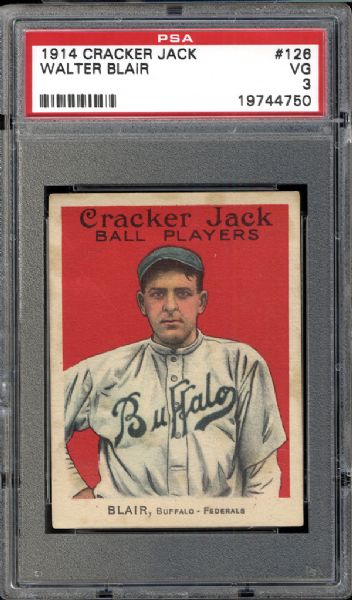1914 Cracker Jack #126 Walter Blair PSA 3 VG