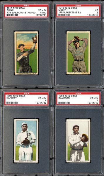 1909-10 T212 Obak Group of 4 PSA Graded Cards
