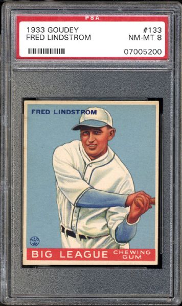 1933 Goudey #133 Fred Lindstrom PSA 8 NM/MT