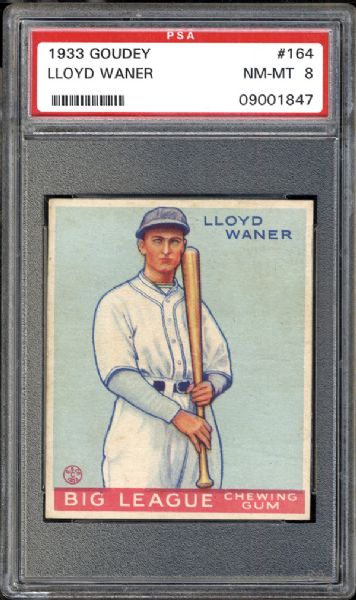 1933 Goudey #164 Lloyd Waner PSA 8 NM/MT