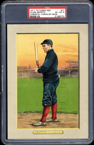 1911 T3 Turkey Red #17 Clark Griffith PSA 6 EX/MT with Only Two Graded Higher by PSA