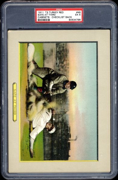1911 T3 Turkey Red #46 Safe at Third PSA 5 EX with None Graded Higher by PSA