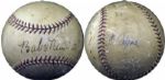 Spectacular and Incredibly Rare Babe Ruth and Al Capone Signed OAL (Harridge) Ball The Only Known Example 