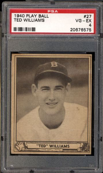 1940 Play Ball #27 Ted Williams PSA 4 VG/EX
