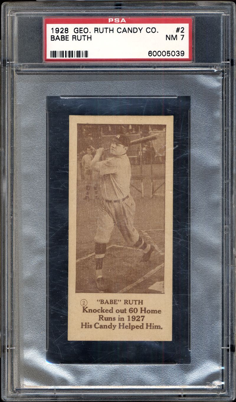Card #2 Reprints YANKEES BABE Ruth 1928 George Ruth Candy Co 