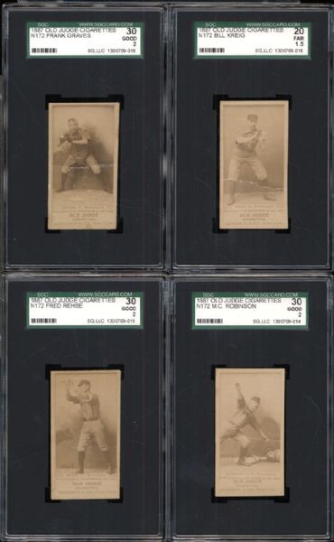 1887 N172 Old Judge Group of 4 SGC Graded Cards