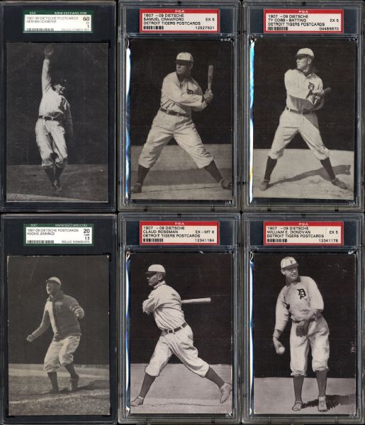 1907-09 Dietsche Postcards Near Complete Set with PSA/SGC Graded