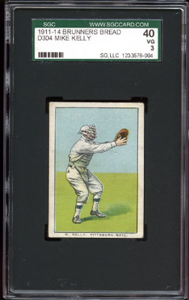 1911-14 D304 Brunners Bread Mike Kelly SGC 40 VG 3