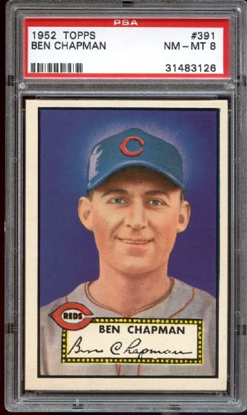 1952 Topps #391 Ben Chapman PSA 8 NM/MT