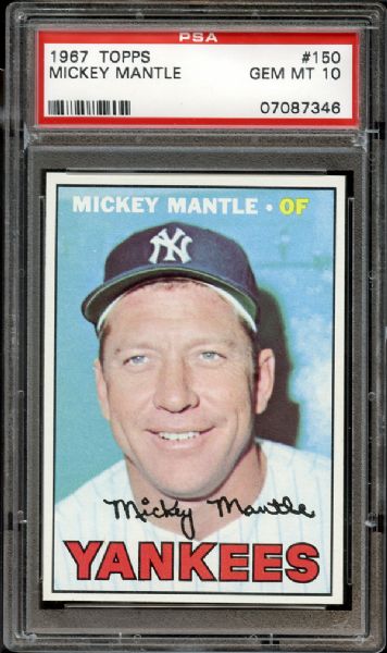 1967 Topps #150 Mickey Mantle PSA 10 GEM MINT